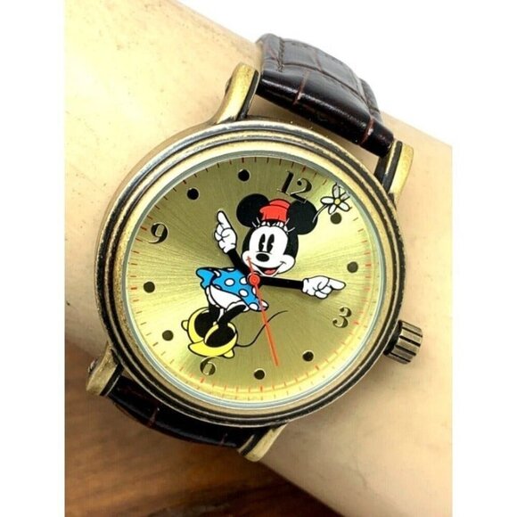 Disney Women\'s Watch W001876 Minnie Mouse Quartz Silver 38mm Brown Leather Strap main image 7